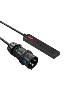 16A Plug to 4 Way 13A 3x 1.5mm 1M