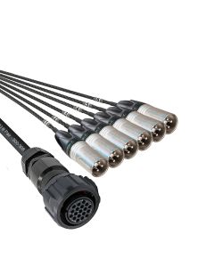 EPA-COM 19 Pole Locking Ring Breakouts - 6 XLR AES Cable Male 5M