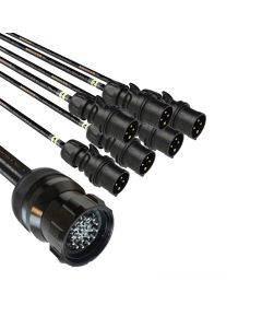 19 Pole IP67 Male Breakouts to 6 X 16A Socket 1m