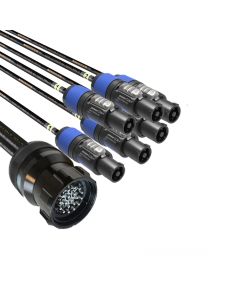 19 Pole IP67 Male Breakouts to 6 X Powercon Output 1m