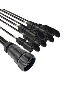 19 Pole Male Breakouts to 6 X 16A Socket 1m