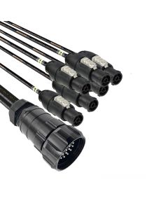 19 Pole Male Breakouts to 6 X Powercon True 1m