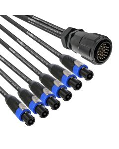25 Pole Male Speaker Breakout - 6x NLT4FXX-BAG 4 x 4MM 1 M