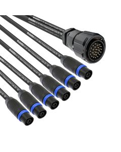 25 Pole Male Speaker Breakout - 6x NLT4MXX-BAG 4 x 4MM 1M