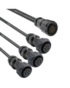 25 Pole Male Speaker Breakout - 3x EPACON Female Ring 8 x 4MM 