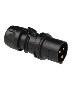 Single Phase Connector 32A 240V-2P+E Plug IP44 Black