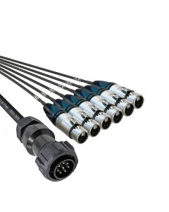 EPA-COM 19 Pole Locking Ring Breakouts - 6 XLR AES Cable Female 5M