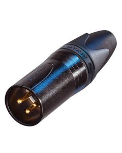 Neutrik NC3MXX-B XX Series 3 Pin Male Cable Black and Gold
