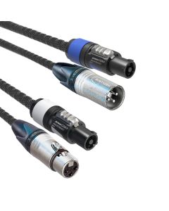 Powerquad 3 x 2.5MM Powercon Blue-Grey XLR3 Male/Female
