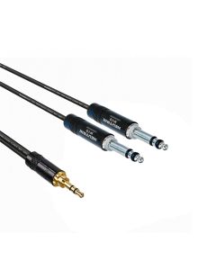 Professional 3.5 Stereo Jack to 2 x B Gauge 1M