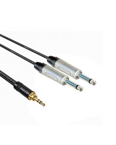 Professional 3.5 Stereo Jack to 2 x Mono Jack 1M
