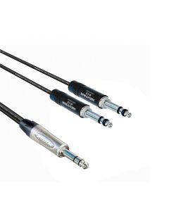 Professional Stereo Jack to 2 x B Gauge 1M