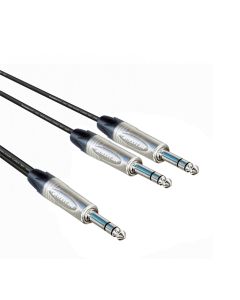 Professional Stereo Jack to 2 x Jack Socket 1M