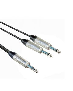 Professional Stereo Jack to 2 x mono Jack 1M
