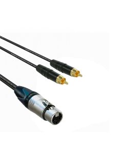 Professional XLRF to 2 x Phono 1M