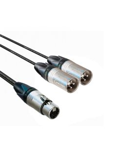 Professional XLRF to 2 x XLRM 1M