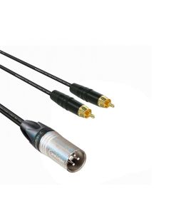 Professional XLRM to 2 x Phono 1M